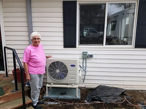 ductless heat pump installation for homeowner