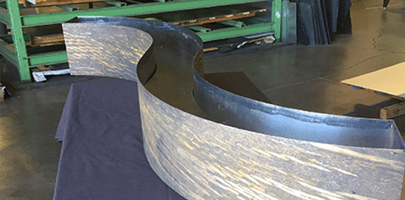 Bend sheet metal custom fire bowl 