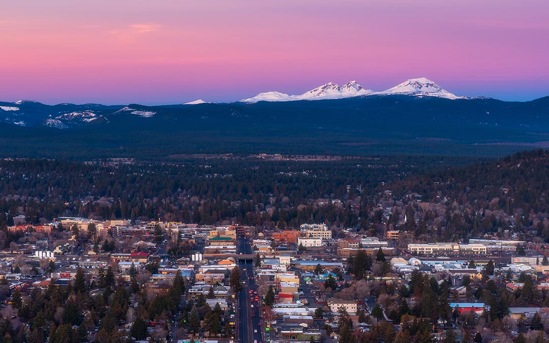 cooling solutions in Central Oregon, aerial view of city