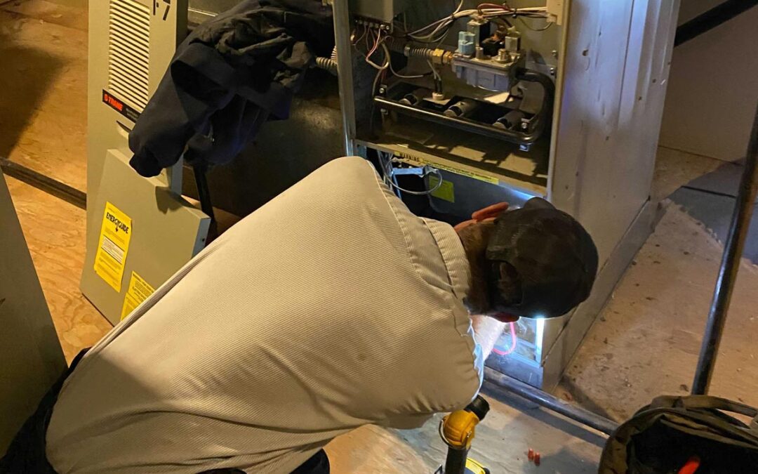 HVAC careers, technician working on system