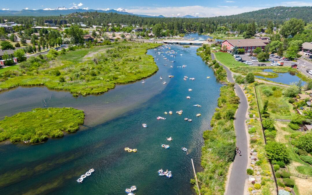 ductless ac vs central air in Central Oregon, aerial shot of river